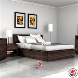 Sonax Manning Contemporary Ebony Pecan Queen Bed 2 Piece Set