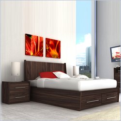 Sonax Pacific Contemporary  Ebony Pecan Queen Bed 2 Piece Set