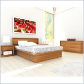 Sonax Manning Contemporary Enternity Walnut Double Bed 4 Piece Set