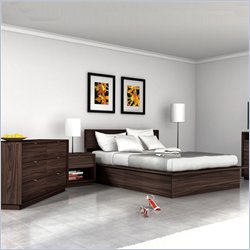 Sonax Manning Contemporary Ebony Pecan Queen Bed 4 Piece Set