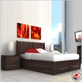 Sonax Pacific Contemporary  Ebony Pecan Queen Bed 3 Piece Set
