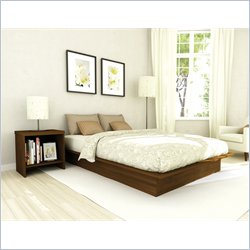 Sonax Contemporary Full Platform Bed in Maple 2 Piece Bedroom Set