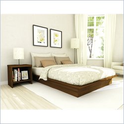 Sonax Contemporary Queen Platform Bed in Maple 2 Piece Bedroom Set