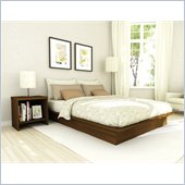 Sonax Contemporary Queen Platform Bed in Maple 2 Piece Bedroom Set