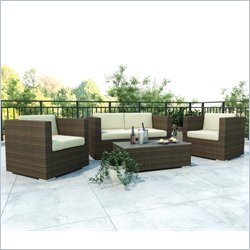 Sonax PT-501 Russet Brown 4 Piece Patio Lounge Set