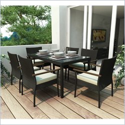 Sonax PT-601 Textured Black+�-�7 Piece Patio Dining Set