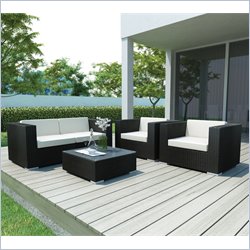 Sonax PT-701 Textured Black 5 Piece Patio Lounge Set
