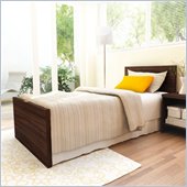 Sonax Brook Hollow Core Single Bed and Nightstand Set in Ebony Pecan