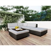 Sonax Z-103-TPP Park Terrace Textured Black 5 Piece Sectional Patio Set