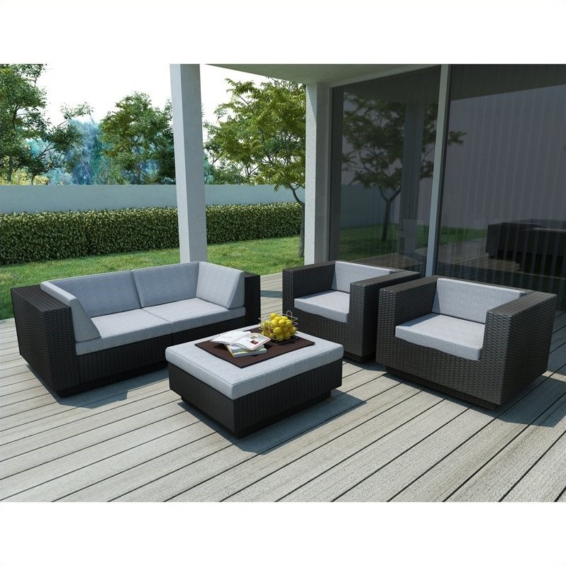 Sonax Z-203-TPP Park Terrace Textured Black 5 Piece Sofa Patio Set