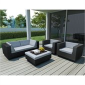 Sonax Z-203-TPP Park Terrace Textured Black 5 Piece Sofa Patio Set