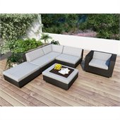 Sonax Z-303-TPP Park Terrace Textured Black 5 Piece Sectional Patio Set