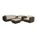 Corliving Park Terrace 5 Piece Outdoor Sofa Set in Saddle Strap Weave