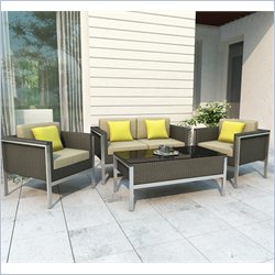 Sonax Lakeside 4 Piece Patio Set in River Rock Weave