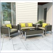 Sonax Lakeside 4 Piece Patio Set in River Rock Weave