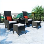 Sonax Cascade 5 Piece Patio Set in River Rock Black Weave