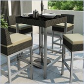 Sonax Lakeside Bar Height Patio Table in River Rock Black Weave