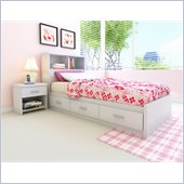 Sonax Willow Single Storage Bed with Bookcase Headboard in Frost White