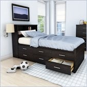 Sonax Willow Single Captain 6 Drawers Storage Bed in Ravenwood Black