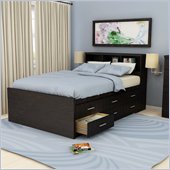 Sonax Willow Double Captain 12 Drawers Storage Bed in Ravenwood Black