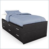Sonax Willow Captain's Storage Bed with Panel Headboard in Ravenwood Black