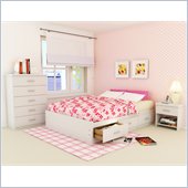 Sonax Willow Storage Bed 4 Piece Bedroom Set in Frost White