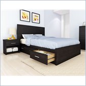 Sonax Willow Storage Bed 3 Piece Bedroom Set in Ravenwood Black