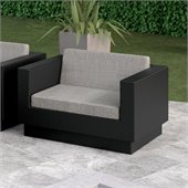 Sonax Textured Black Chair in Black Resin Rattan