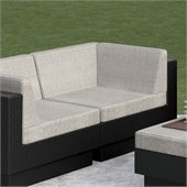 Sonax Textured Black L Seat in Black Resin Rattan