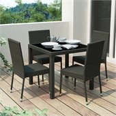 Sonax Park Terrace 5 Piece Patio Dining Set in Black Weave