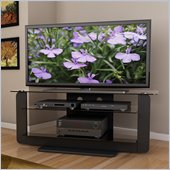 Sonax Atlantic 52 Midnight Black TV Stand with Glass Shelves in Black