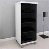 Sonax Holland 20 Wide Frost White & Glass Component Stand in White