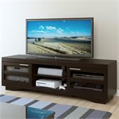 Sonax Granville 66 Wood Veneer TV Stand in Mocha Black