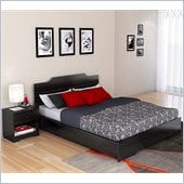 Sonax Plateau 2 Piece Queen Bedroom Set in Midnight Black