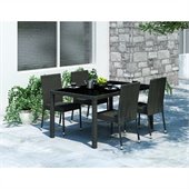 Sonax Park Terrace 5 Piece Patio Dining Set in Black Weave