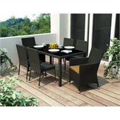 Sonax Park Terrace 7 Piece Patio Dining Set in Black Weave