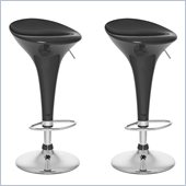 Sonax CorLiving Form Fitted Bar Stool in Black Gloss (Set of 2)