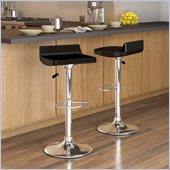 Sonax CorLiving Low Back Bar Stool in Black Gloss (Set of 2)