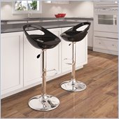Sonax CorLiving Open Back Bar Stool in Black Gloss (Set of 2)