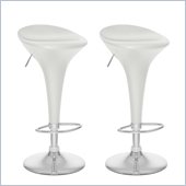 Sonax CorLiving Form Fitted  Bar Stool in White Gloss (Set of 2)