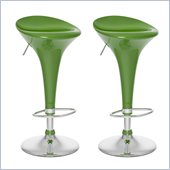 Sonax CorLiving Form Fitted Bar Stool in Green Gloss  (Set of 2)