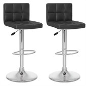 Sonax CorLiving High Back Bar Stool in Black Leatherette (Set of 2)