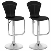 Sonax CorLiving Tapered Back Bar Stool in Black Leatherette (Set of 2)