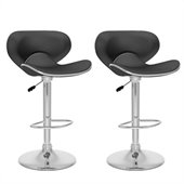 Sonax CorLiving Form Fitted Bar Stool in Black Leatherette (Set of 2)