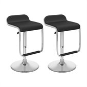 Sonax CorLiving Bar Stool with Footrest in Black Leatherette(Set of 2)