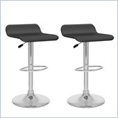 Sonax CorLiving Curved  Bar Stool in Black Leatherette (Set of 2)