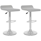 Sonax CorLiving Curved  Bar Stool in White Leatherette (Set of 2)