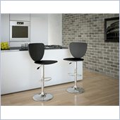 CorLiving High Back Bar Stool in Black Leatherette (Set of 2)