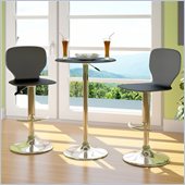 CorLiving Slim Adjustable Bar Stool in Black Leatherette (Set of 2)