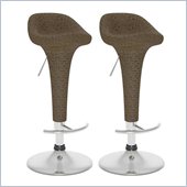 Sonax CorLiving Woven Vinyl Adjustable Bar Stool in Brown (Set of 2)